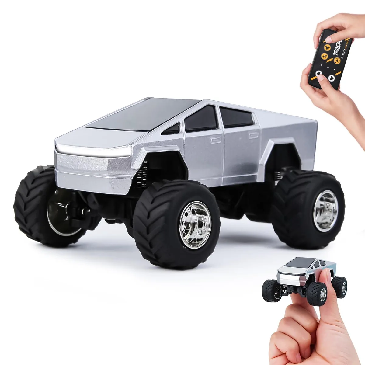  Mini Rc Truck 1:64 Monster Truck 2.4GHz APP Silver — product photo