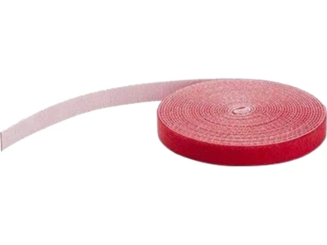 Red hook-and-loop cable tie roll 25 ft
