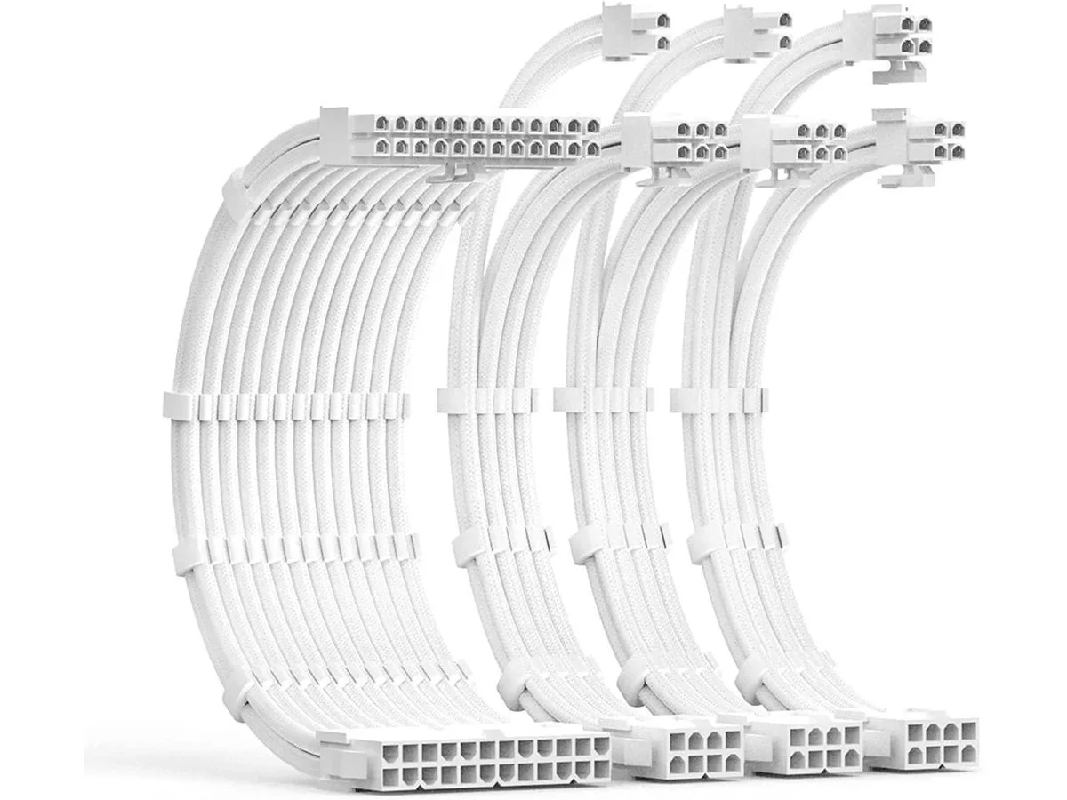 BUCIER BUCIER PSU Cable Extension Kit 30cm White 1x24Pin 1x8Pin 2x8Pin 18AWG — product photo