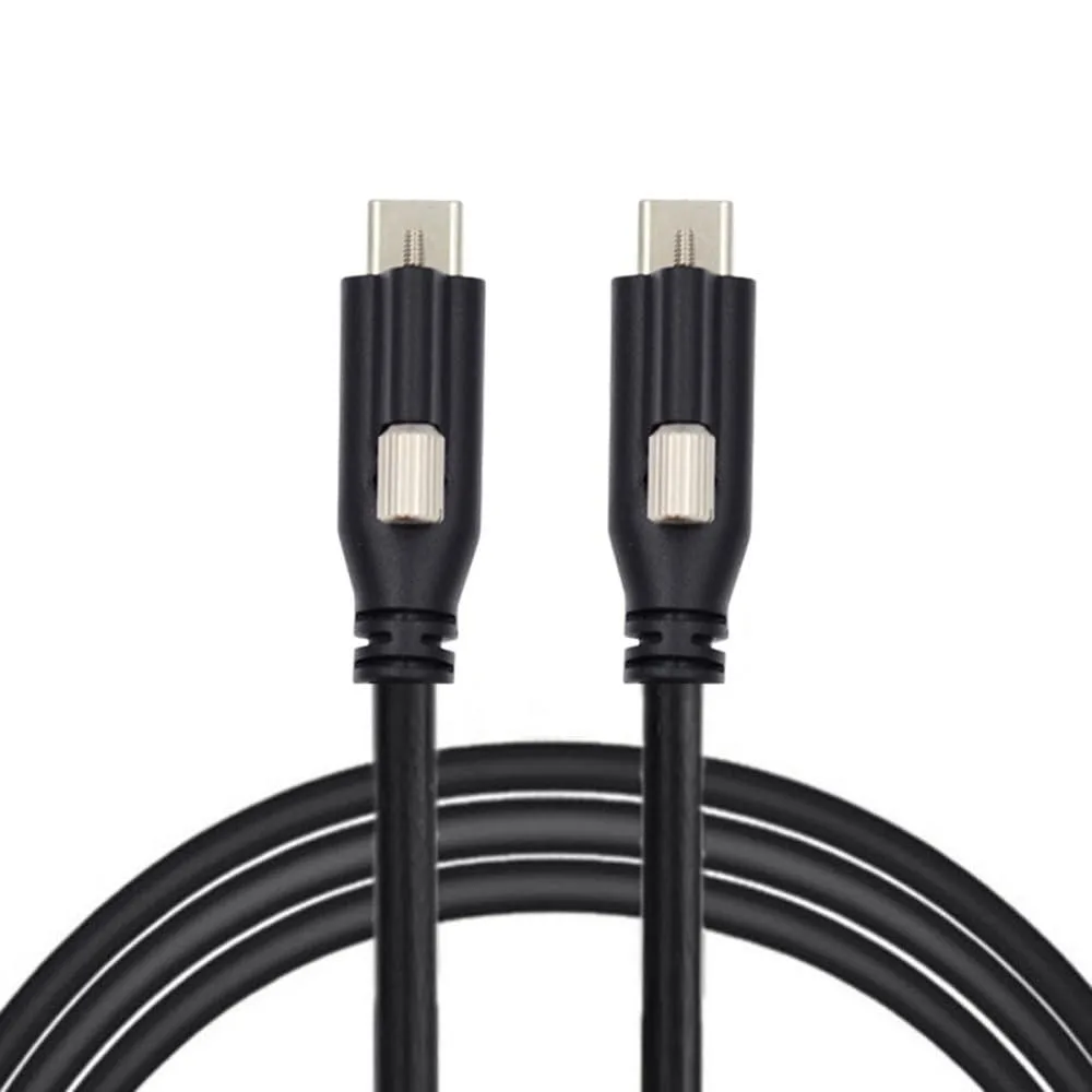 Fervit Fervit USB 3.1 Type-C Locking Cable 10Gbps 65W 120cm Panel Mount Screw — product photo
