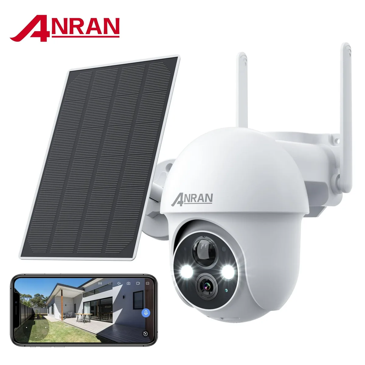 NShi NShi 2K Solar Security Camera 360° Spotlight 10000 mAh 60~90 days IP65 — product photo