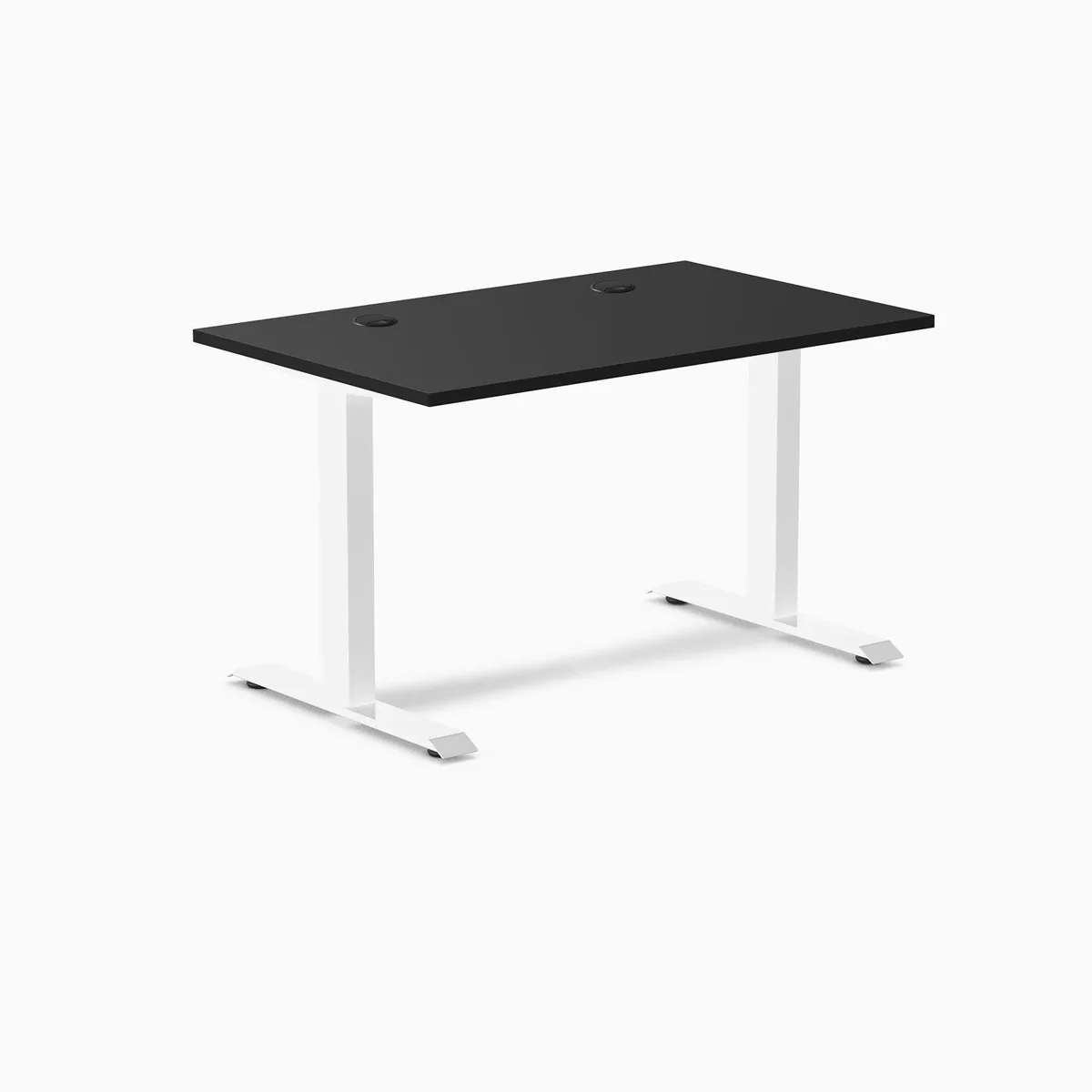 Desky Desky Zero Laminate Office Desk Black/White 47.2 x 29.5 in with Grommets — product photo