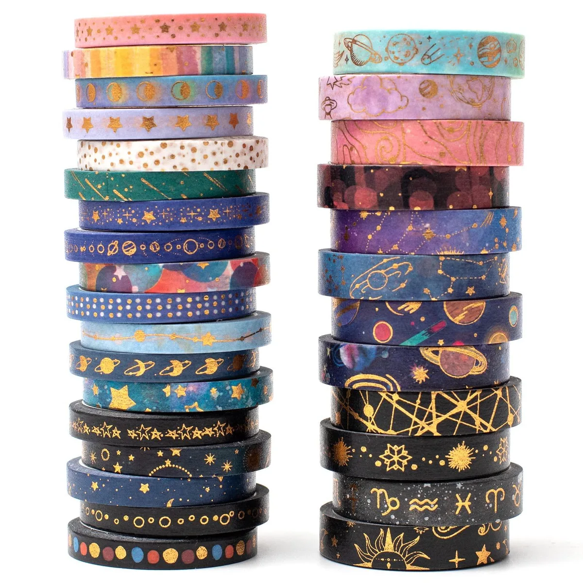 YUBX YUBX Skinny Galaxy Washi Tape Set 30 Rolls Gold Foil — product photo
