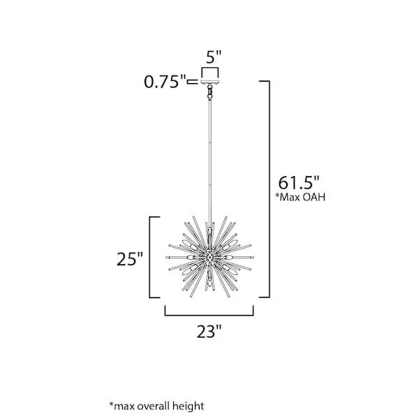 Maxim Mfg. Maxim Mfg. Polaris 12-Light 25" Polished Chrome Pendant — product photo