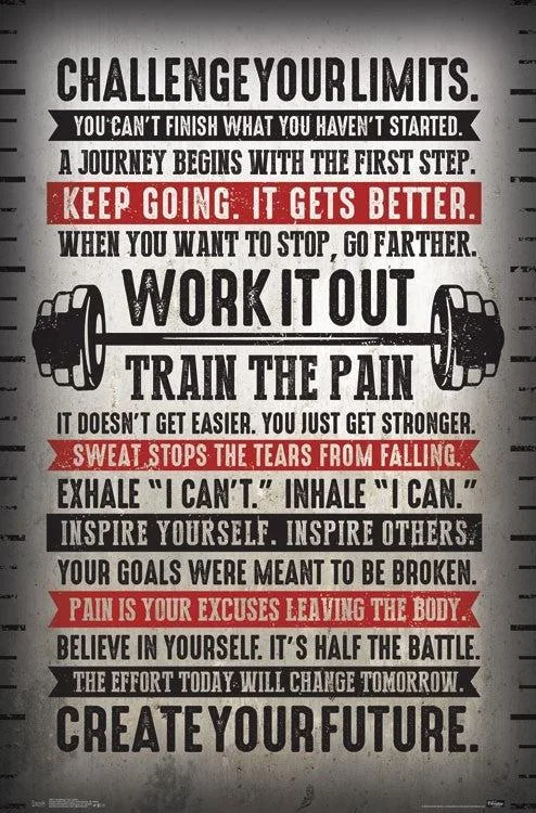 Challenge Your Limits poster print, 22 by 34 inches, glossy paper finish