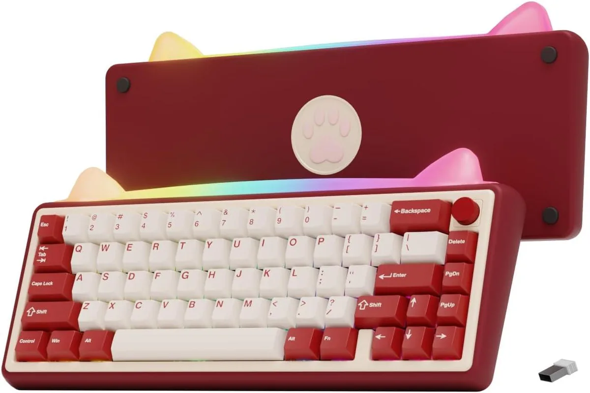 usbroway usbroway Foxy65 65% Aluminum Gasket Mechanical Keyboard with Knob — product photo