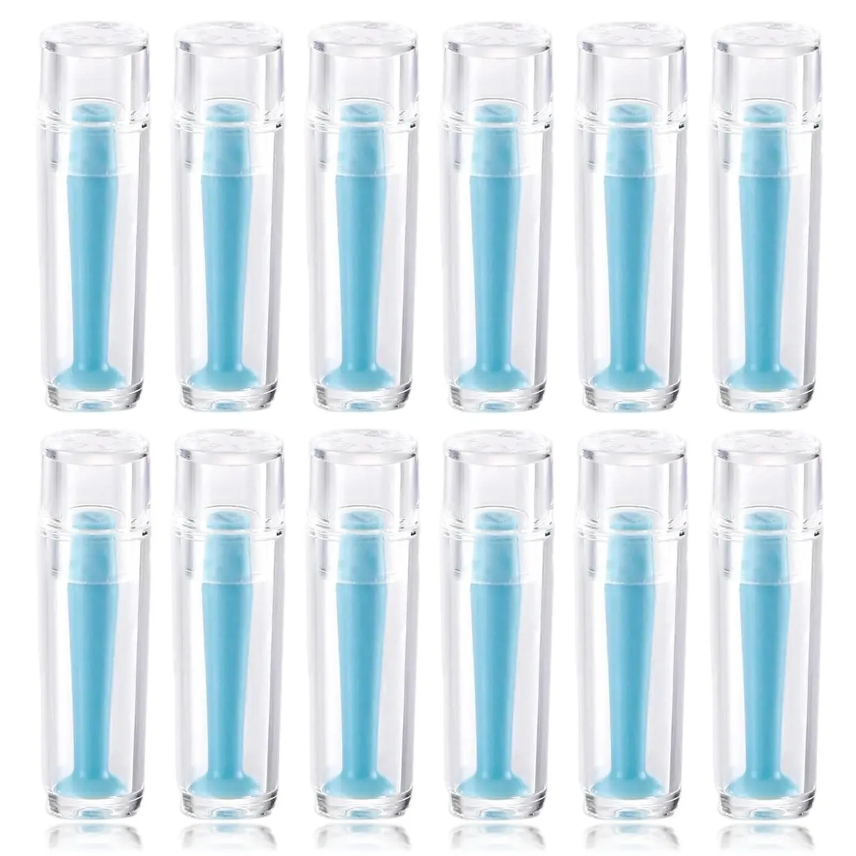 Twelve blue silicone suction cup lens removers in individual cases