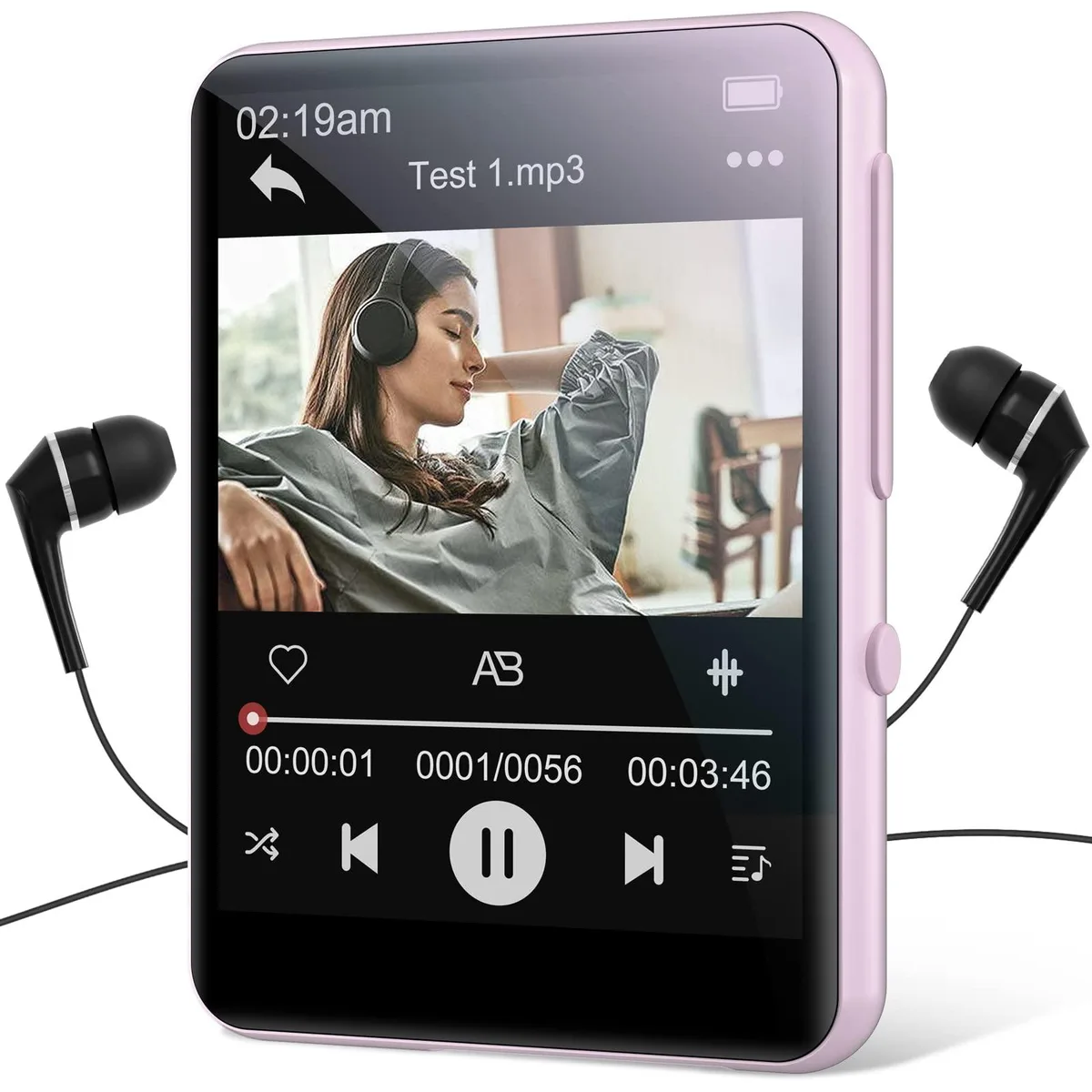  Conrain M4S 64GB MP3 Player Bluetooth 5.3 Pink 2.4in — product photo