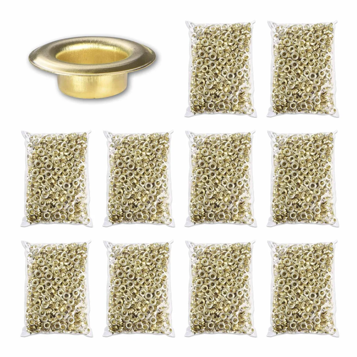 Yescom USA, Inc. Yescom USA, Inc. 10000 pcs #2 Brass Grommet Kit 3/8 — product photo