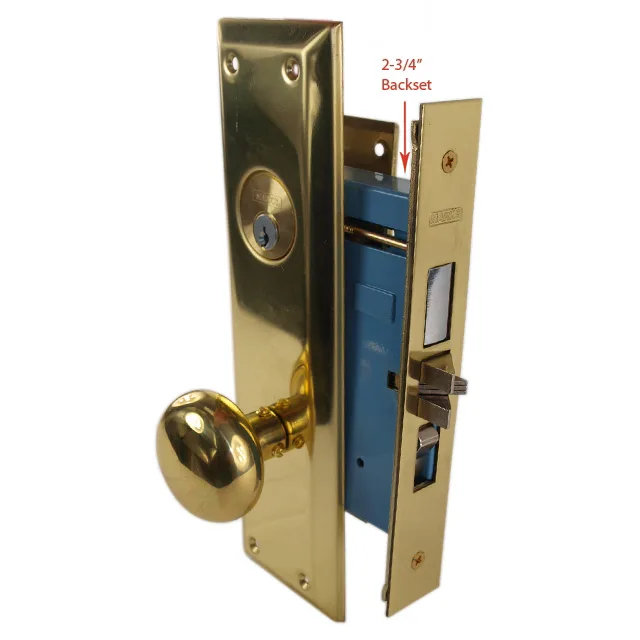 Marks USA Marks USA 71A/3 Polished Brass Left Hand Mortise Entry Door Lock 2-3/4" Backset — product photo