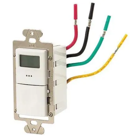 White wall-switch countdown timer with digital controls