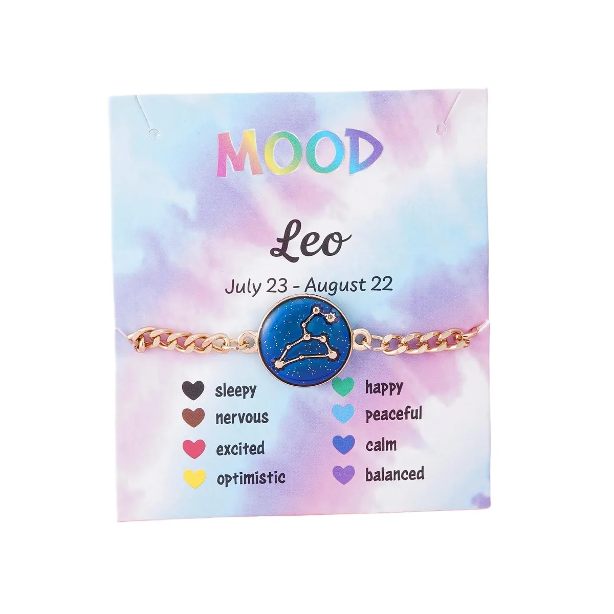  Elefezar Mood Sensing Constellation Bracelet Leo 18K Gold Plated 17+5.5cm — product photo
