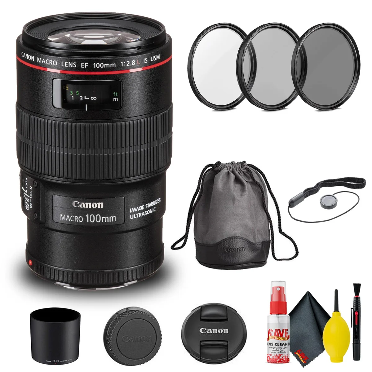 Canon Canon EF 100mm f/2.8L Macro IS USM Lens + 67mm Filter Kit — product photo