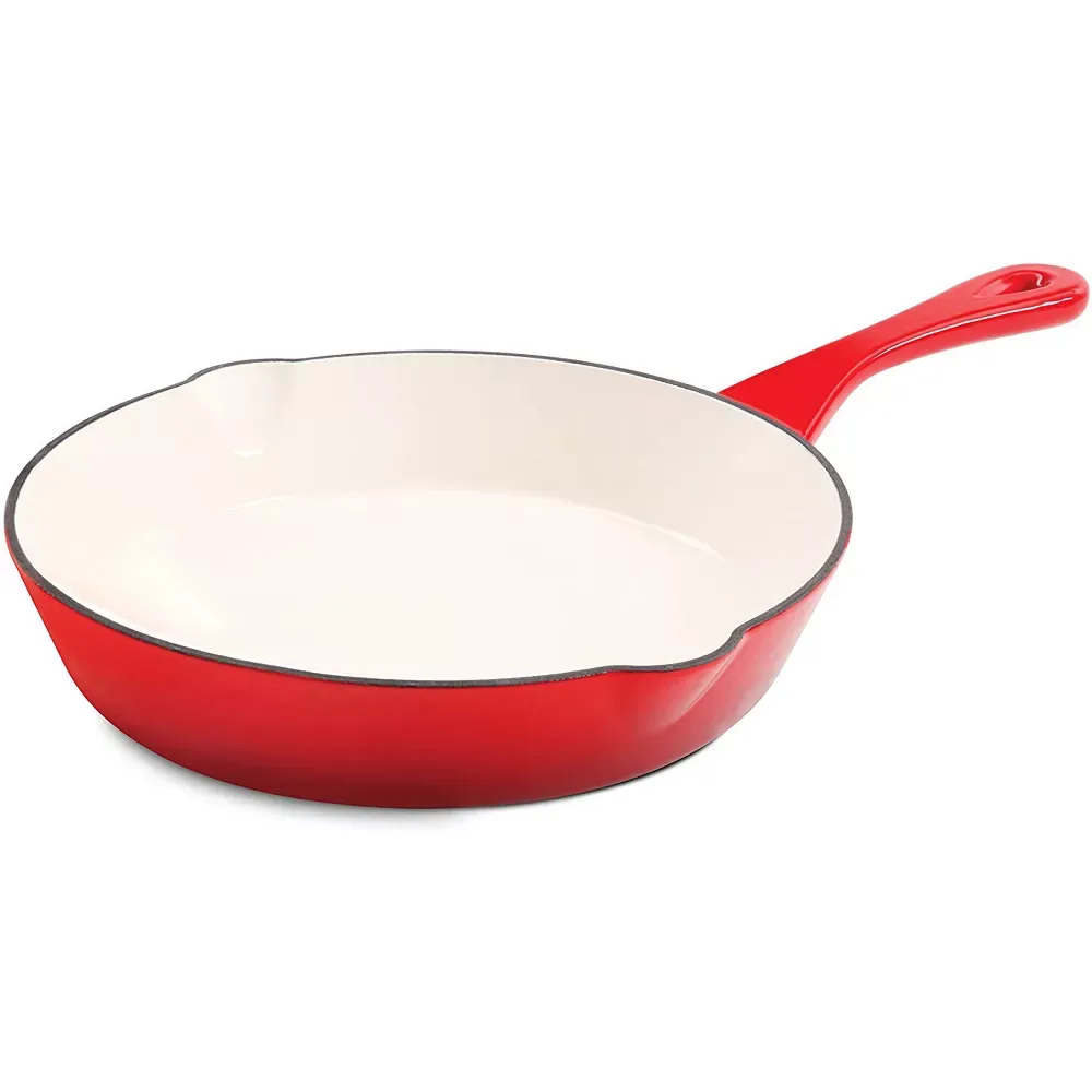 Crock-Pot Crock-Pot 111974.01 8 Inch Round Enameled Cast Iron Skillet Scarlet Red Cookware — product photo