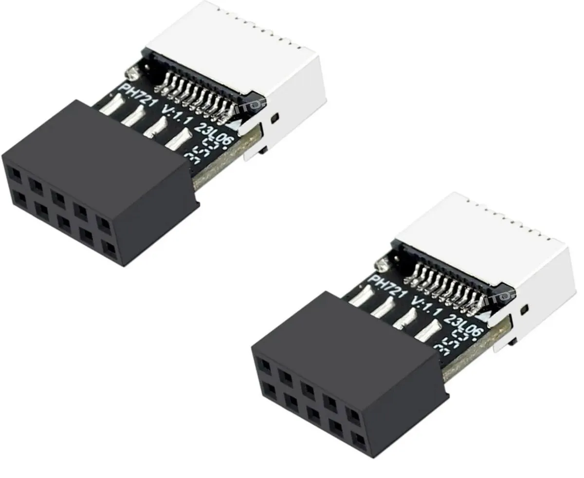 Corn Electronics Corn Electronics USB 2.0 to USB 3.2 Gen 1 Header Adapter 9Pin to Type-E 2 Pack — product photo