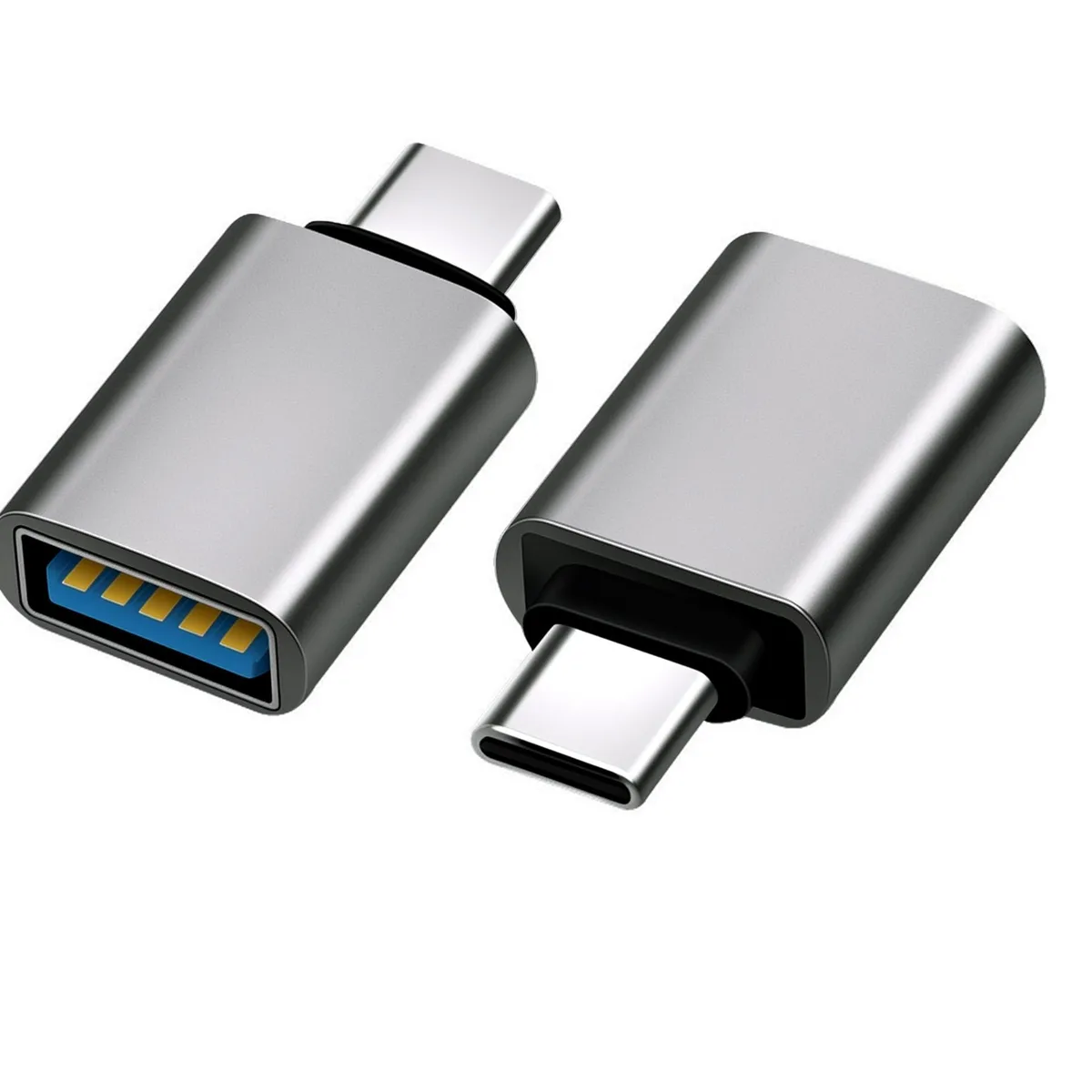 BUCIER BUCIER USB-C Male to USB 3.0 A Female Adapter 10Gbps 2-pack Chrome — product photo