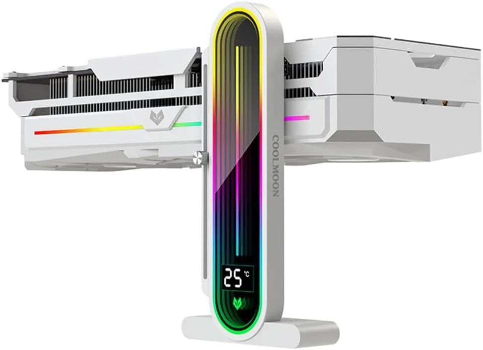 BFKK BFKK GPU Support Bracket White 35-157mm ARGB Temperature Display — product photo