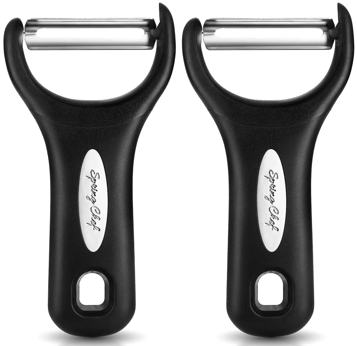 Black stainless steel 7-piece cutlery set with rubber handles