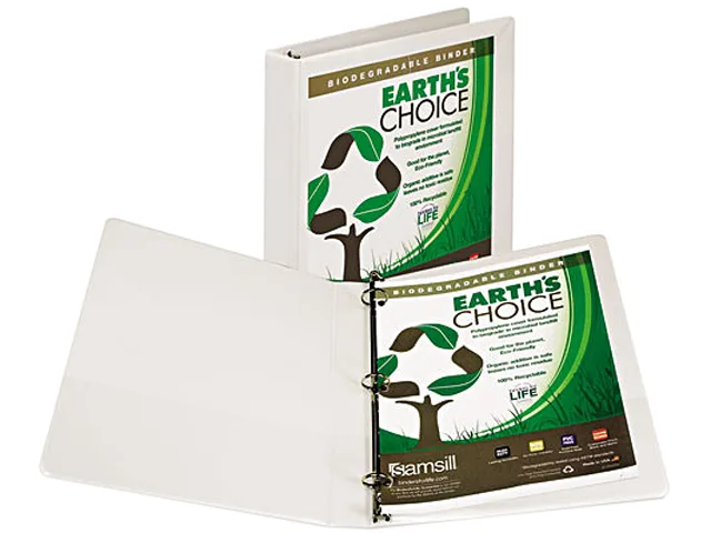 Samsill Samsill 18937 Earth's Choice Biodegradable Round Ring View Binder 1" White — product photo