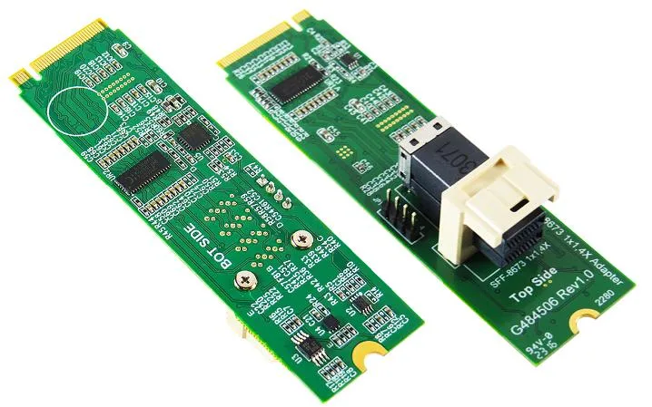 Innocard Innocard M.2 M-key PCIe Gen4 gender changer with ReDriver for MiniSAS-HD SFF-8673 4X — product photo