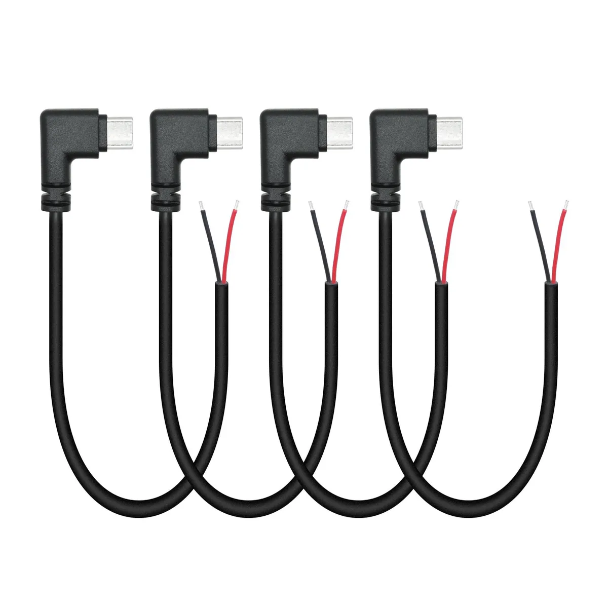 Vszerda Vszerda USB-C right-angle to 2-pin bare wire 90° 22AWG 25cm 4-pack — product photo