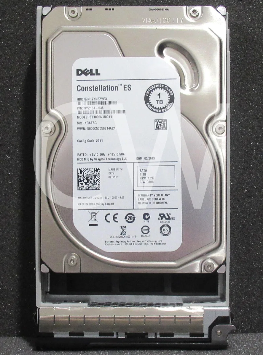 DELL DELL 2T51W Constellation ES 1TB 7200RPM 64MB 3.5" SATA internal hard drive — product photo