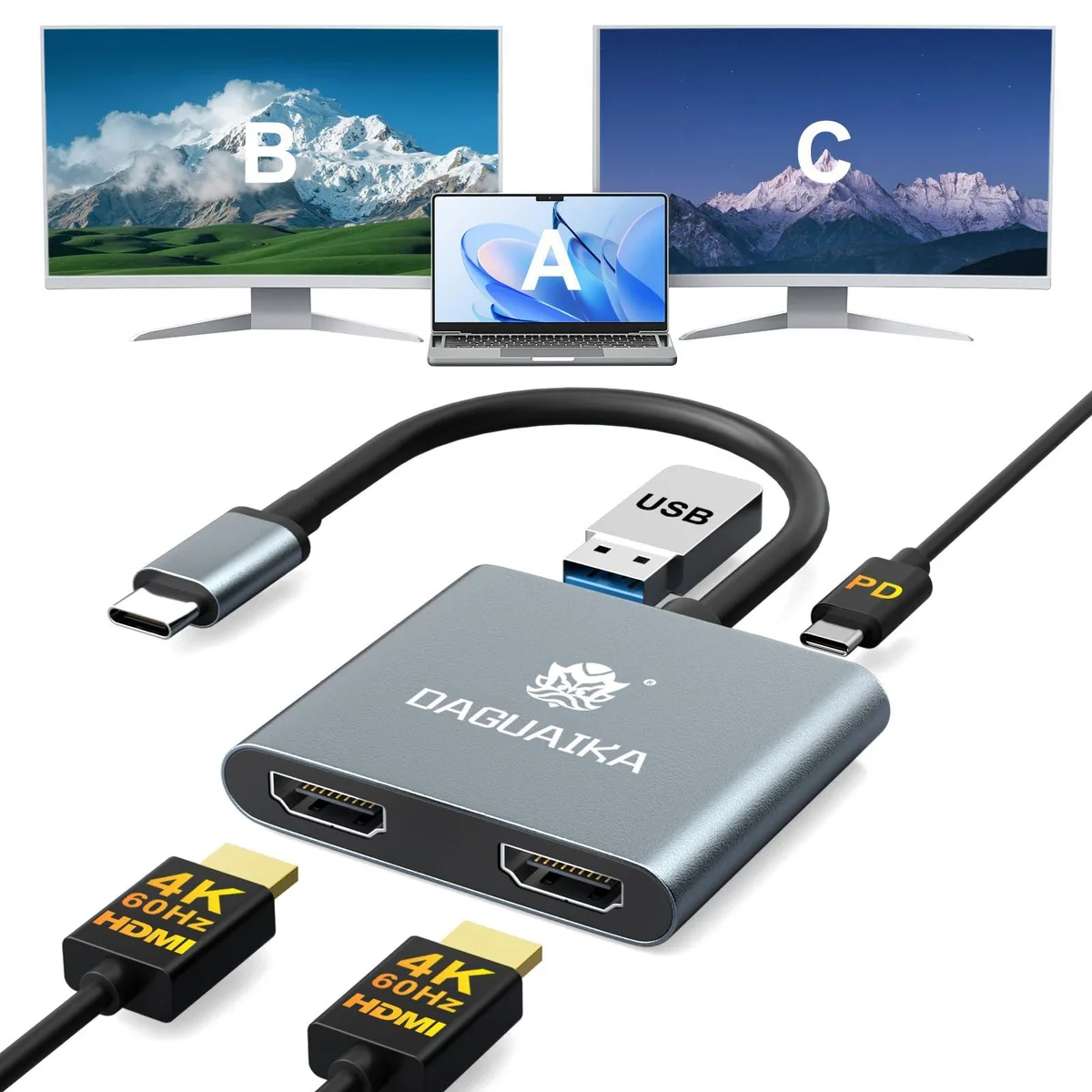  Belkin Daguaika 4-in-1 Dual HDMI Docking Station — product photo