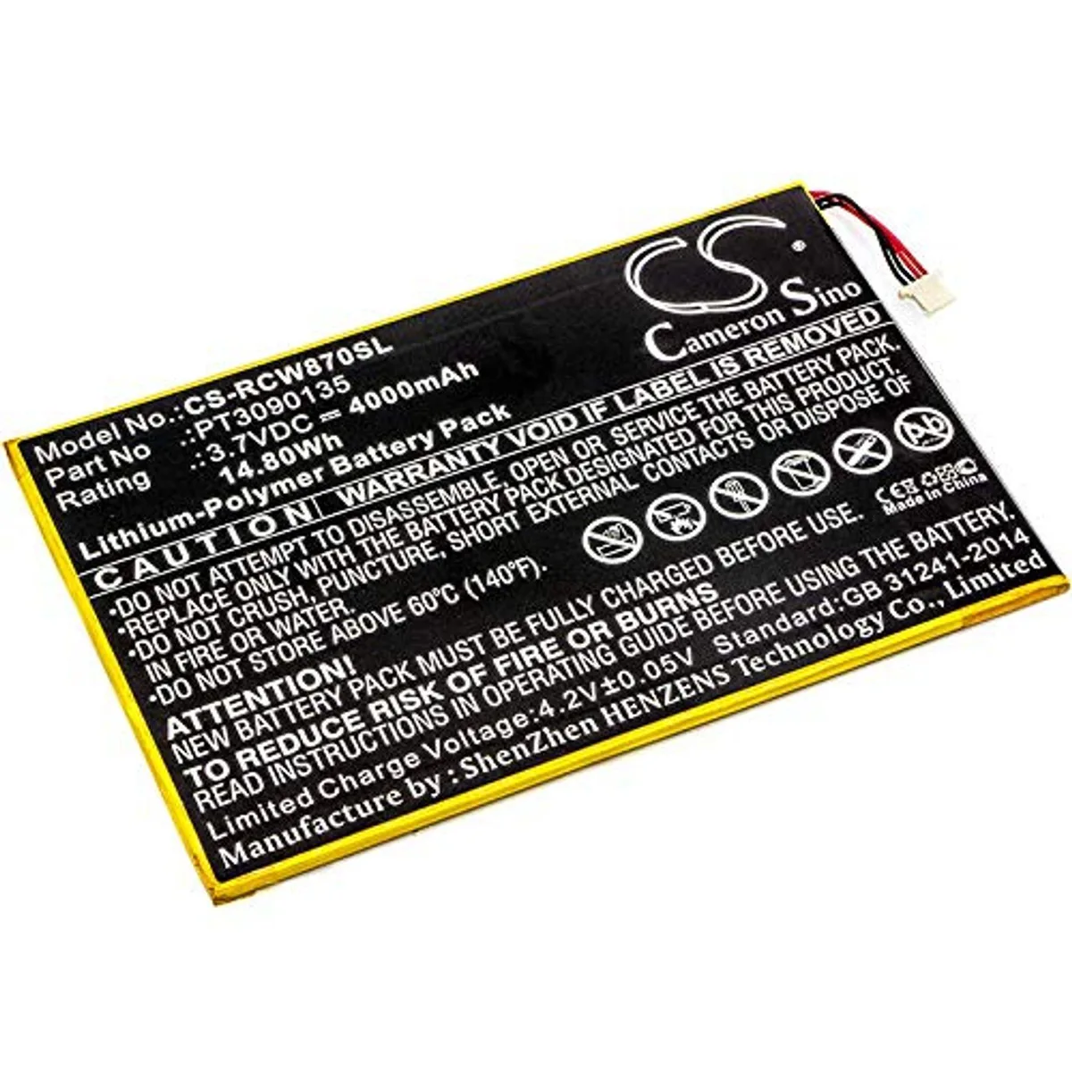  Cameron Sino PT3090135 4000mAh tablet battery — product photo