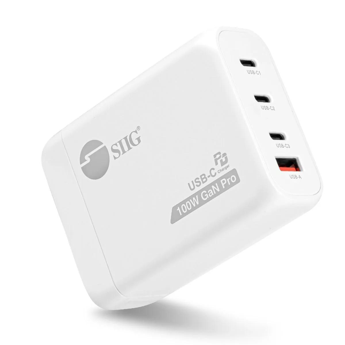 SIIG, Inc SIIG, Inc AC-PW2511-S1 100W GaN charger 3 USB-C 1 USB-A — product photo