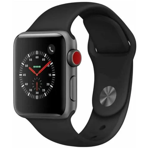 Apple Apple Watch Series 3 38mm GPS + Cellular Unlocked Space Gray Aluminum Black Sport Band 2017 new — product photo