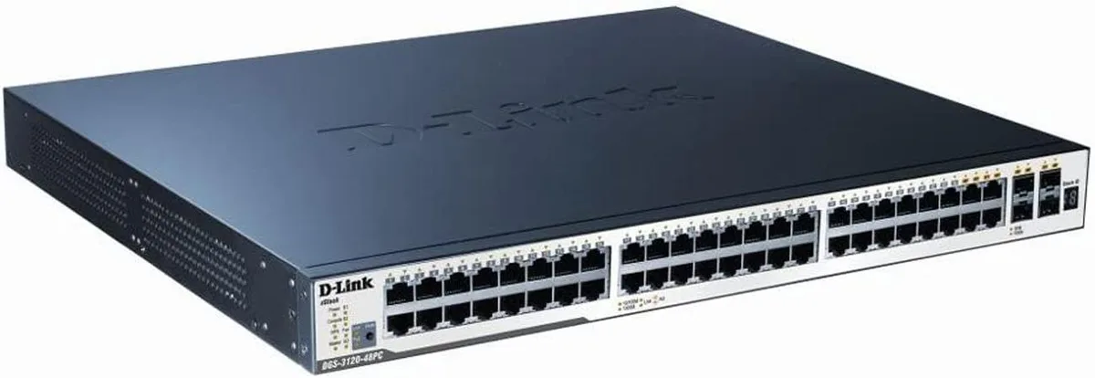 D-Link D-Link DGS-3120-48PC 48-port L3 Managed PoE Gigabit network switch 44 PoE ports 4 combo ports 370W PoE budget — product photo