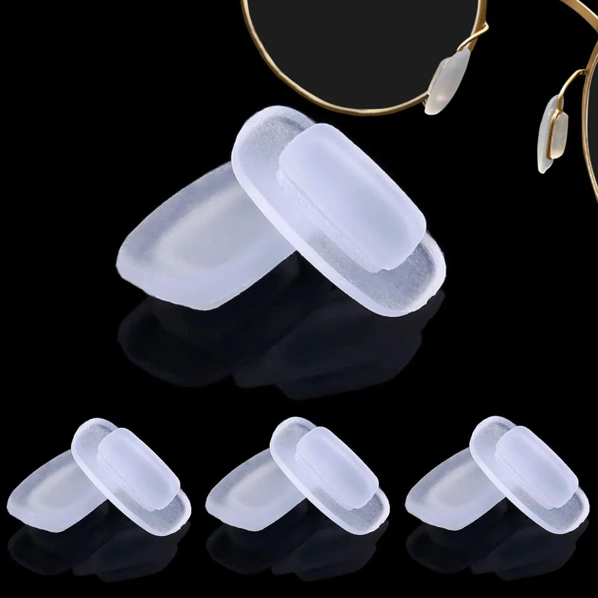  KECHIO 42142900 Rectangle Silicone Nose Pads 4 Pair 13.5 x 6.6 mm — product photo