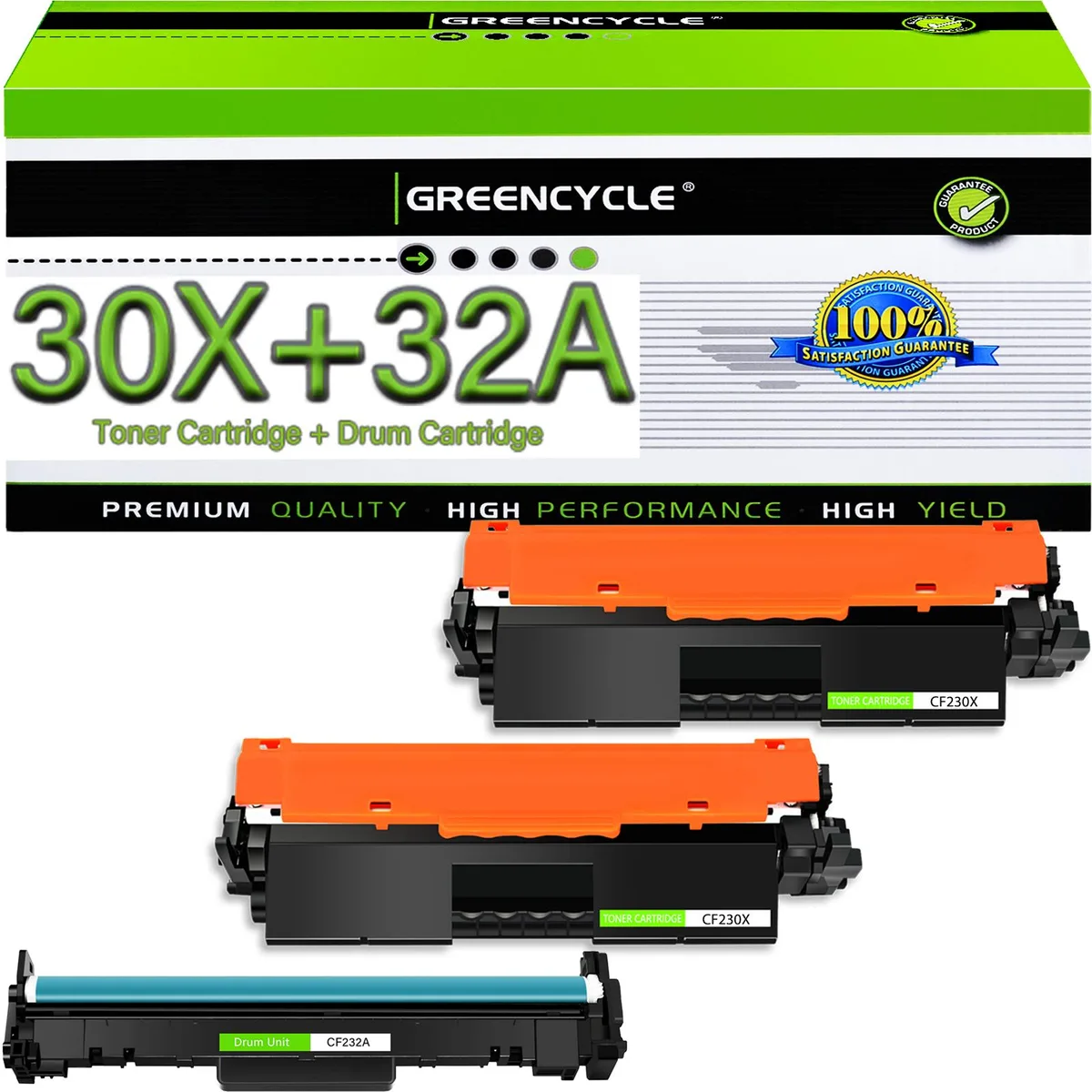 GREENCYCLE GREENCYCLE CF230X 30X &amp; CF232A 32A 2 Toner 1 Drum — product photo
