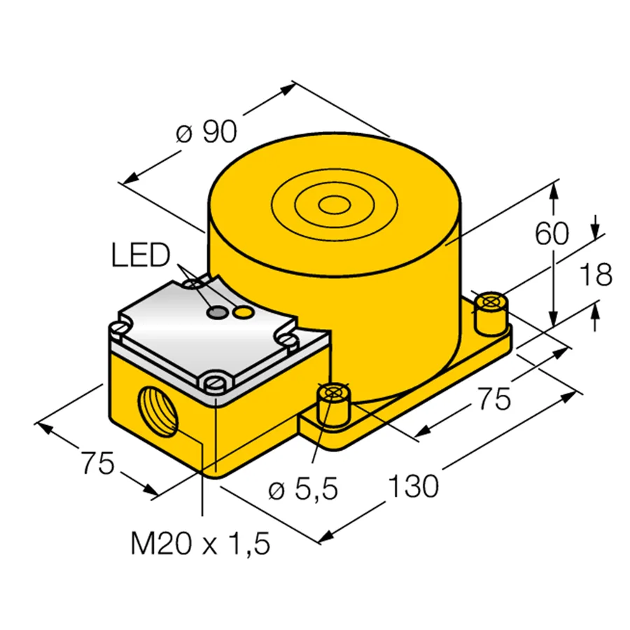 Turck Turck NI60-K90SR-FZ3X2 13429 Inductive Sensor 60mm — product photo