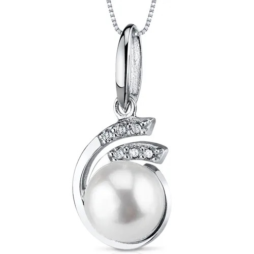 Oravo Oravo 8.5mm Freshwater White Pearl Pendant Sterling Silver 18 in 925 — product photo