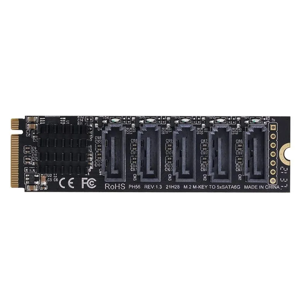 LORDWORLD LORDWORLD NGFF NVME M-Key to SATA 5-Port Adapter JMB585 2280 — product photo