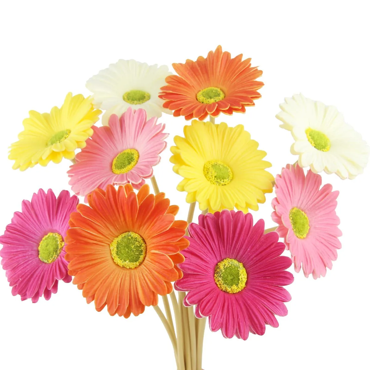  ACRYCS Artificial Gerbera Daisy Bouquet 10 Pcs 38 cm Assorted Colours — product photo