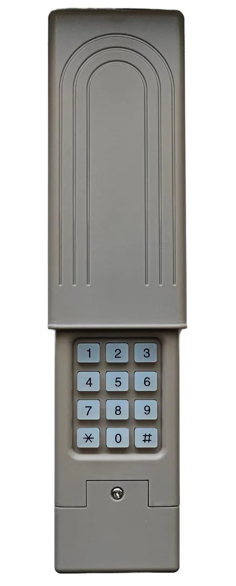 Rectangular Nardo grey keypad with sliding cover and backlit buttons