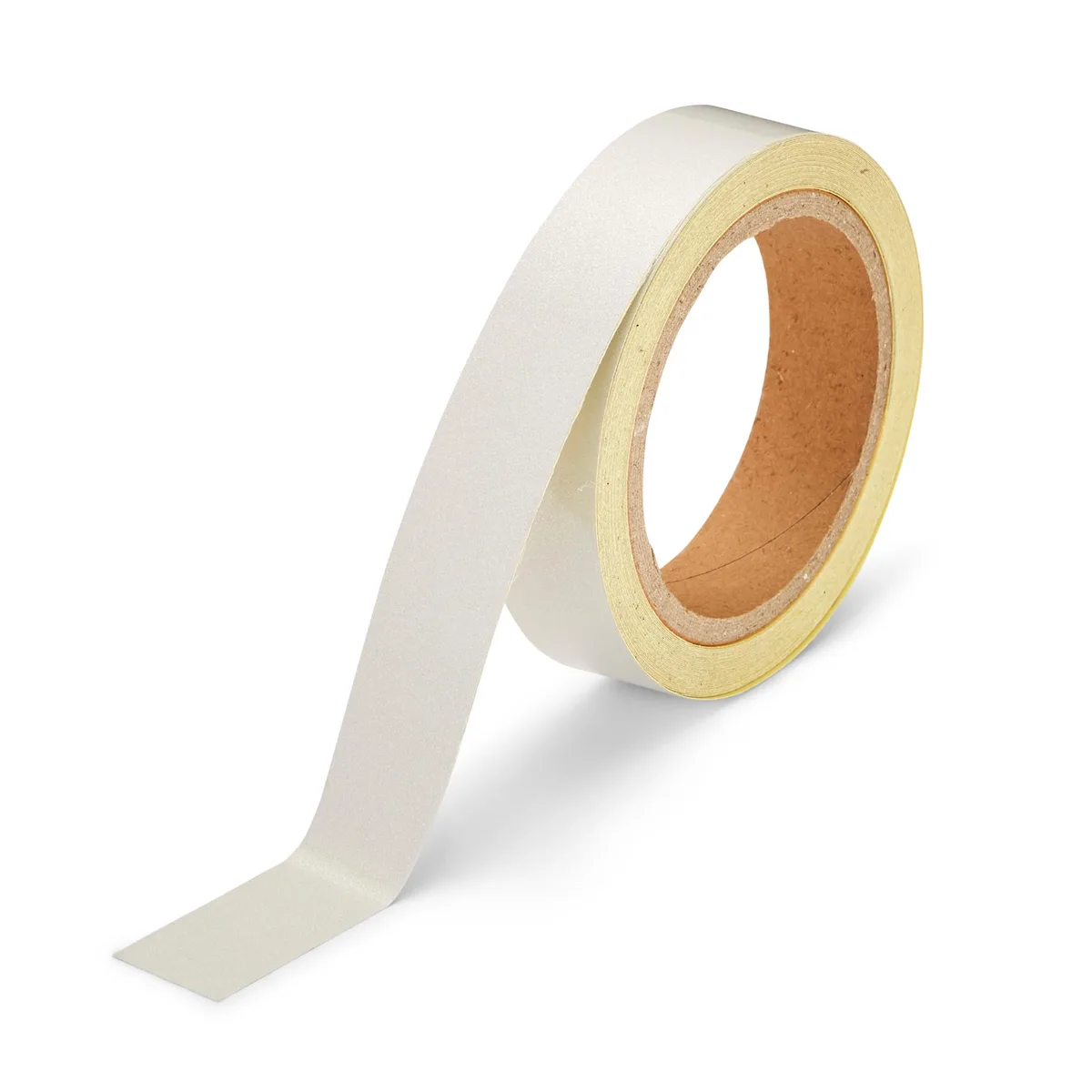 Silver-white reflective marking tape roll on 3-inch core