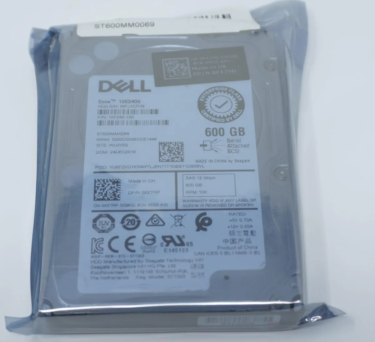 DELL DELL ST600MM0069 600GB 10000RPM 12Gb/s 2.5" SAS internal hard drive — product photo