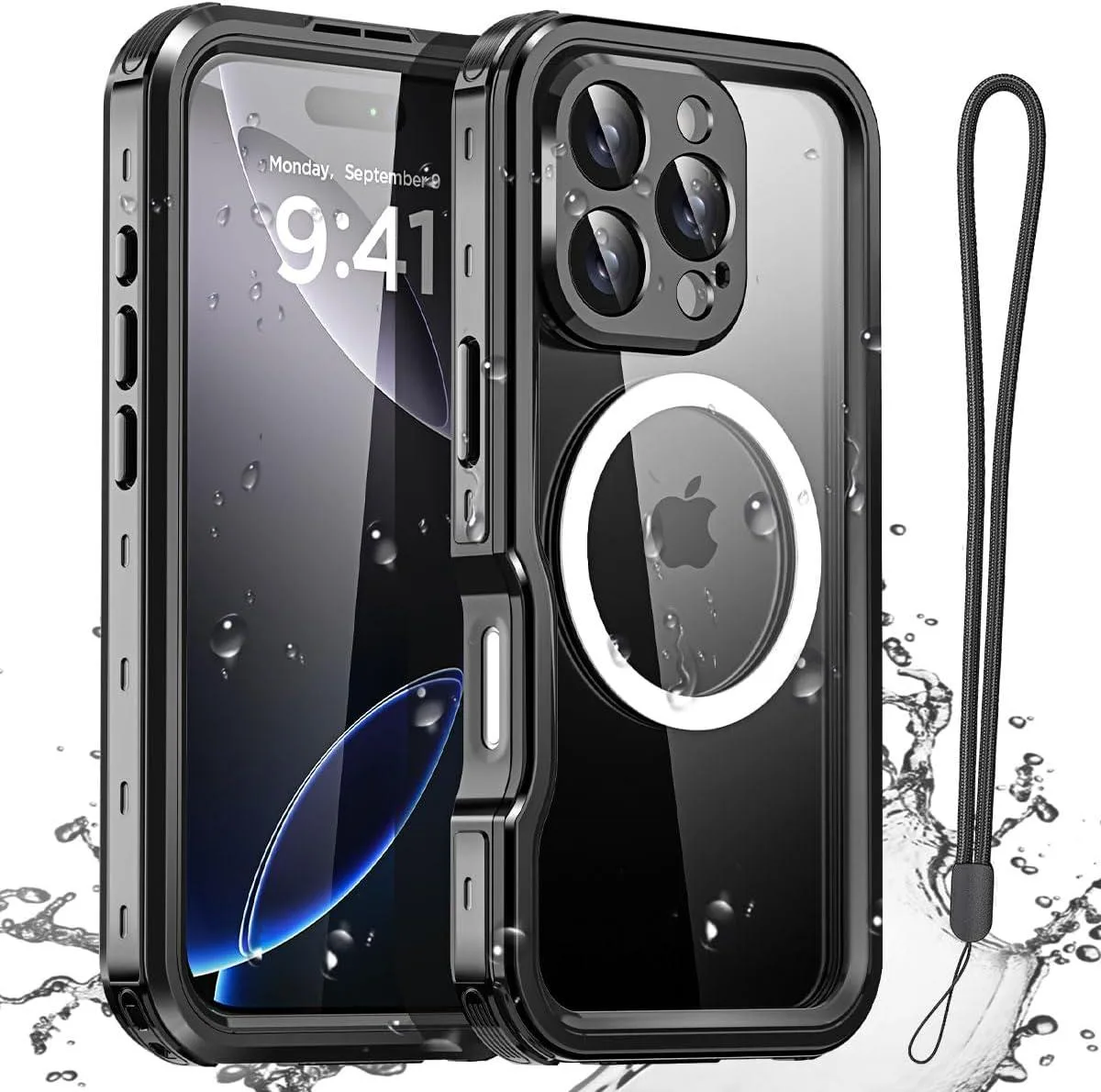 BONAEVER BONAEVER Waterproof Case iPhone 16 Pro 6.3" MagSafe IP68 Black — product photo