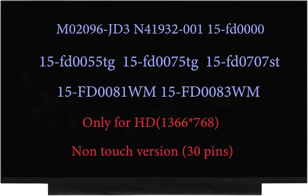 NUOLAISUN NUOLAISUN M02096-JD3 N41932-001 30pin HD 1366x768 laptop screen — product photo