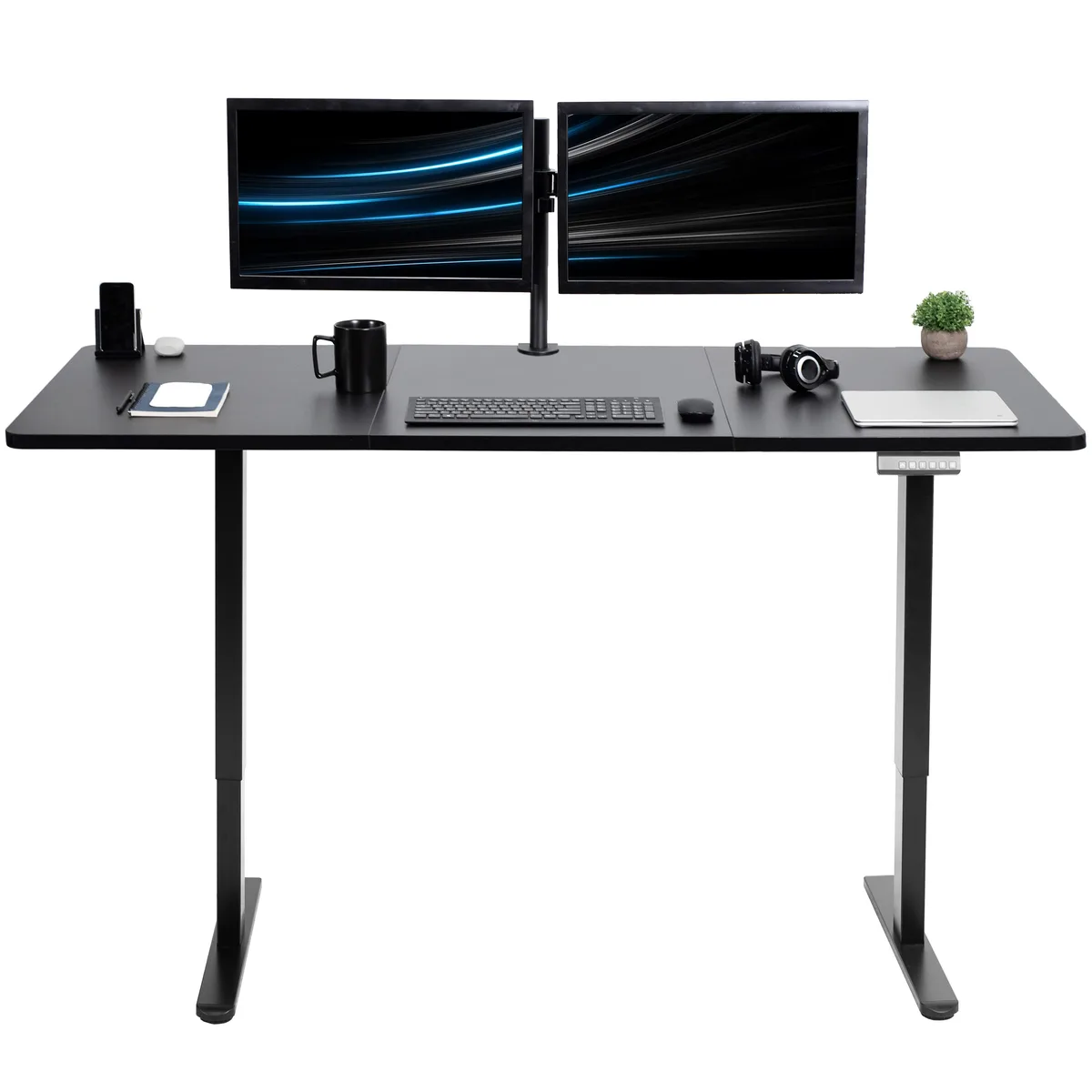 VIVO VIVO Electric Dual Motor Standing Desk 71 x 30 Black 220 lbs — product photo