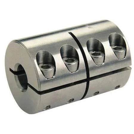 Stainless steel rigid shaft coupling with clamp, 2-1/4 inch length
