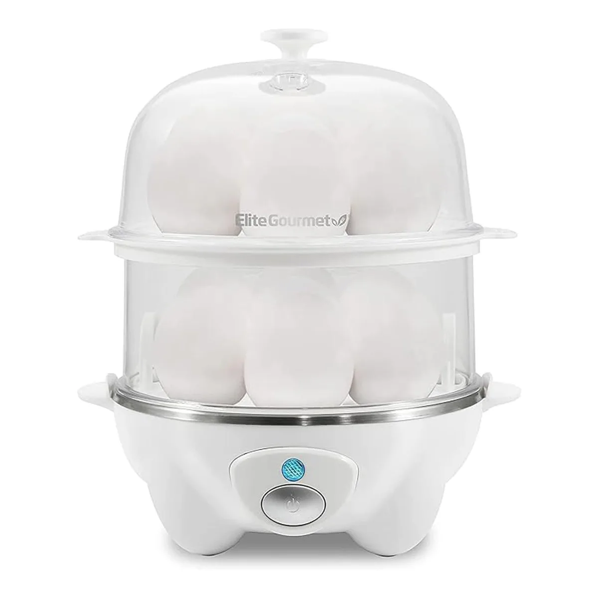  Elite Gourmet EGC1405W 14-Egg Steamer White — product photo