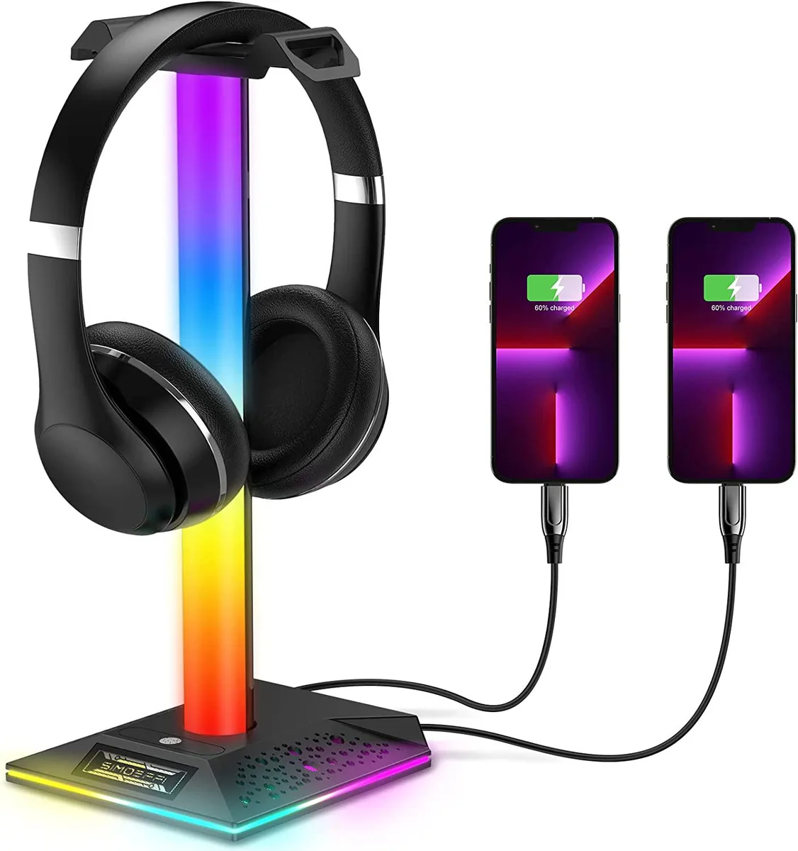 Thinkstar Thinkstar RGB Headset Stand 10 Modes 2 USB 3.5mm AUX Black — product photo