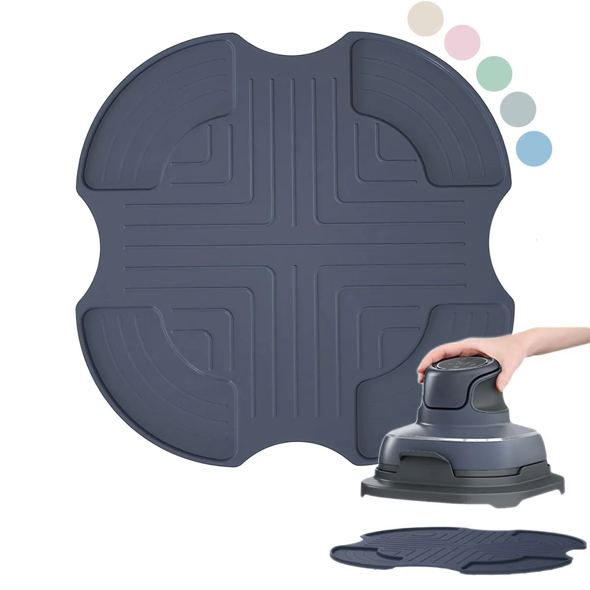 Silicone trivet for Ninja Crispi PowerPod, heat-resistant, non-slip, grey