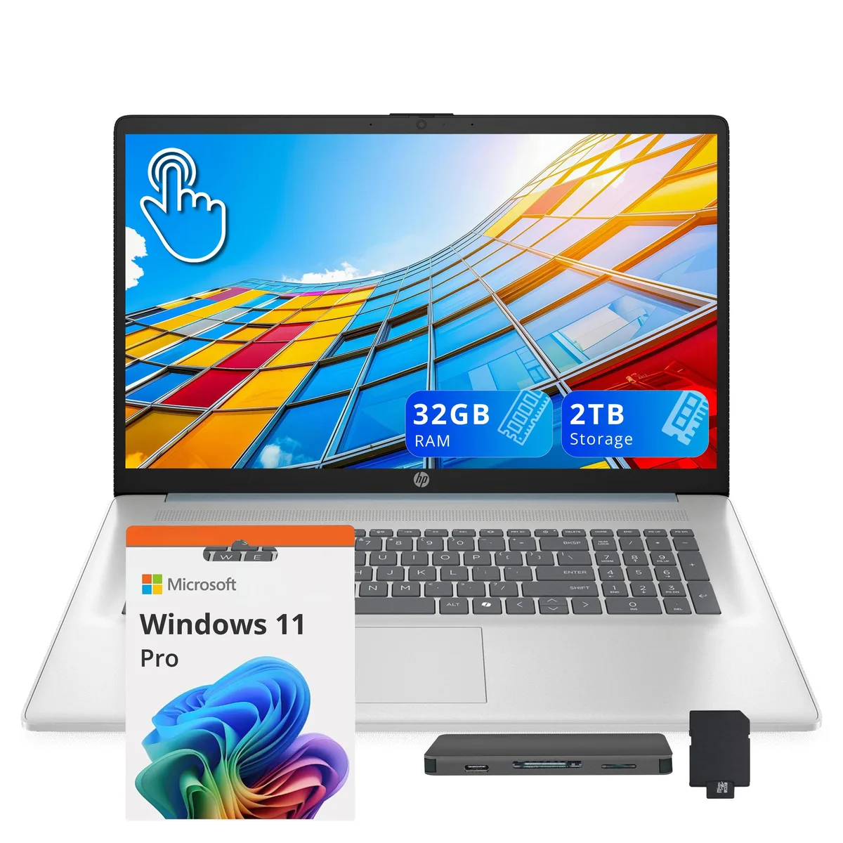 HP HP 17.3" HD+ Touchscreen Business Laptop Intel Ultra 7 255U 32GB 1TB SSD Blue — product photo