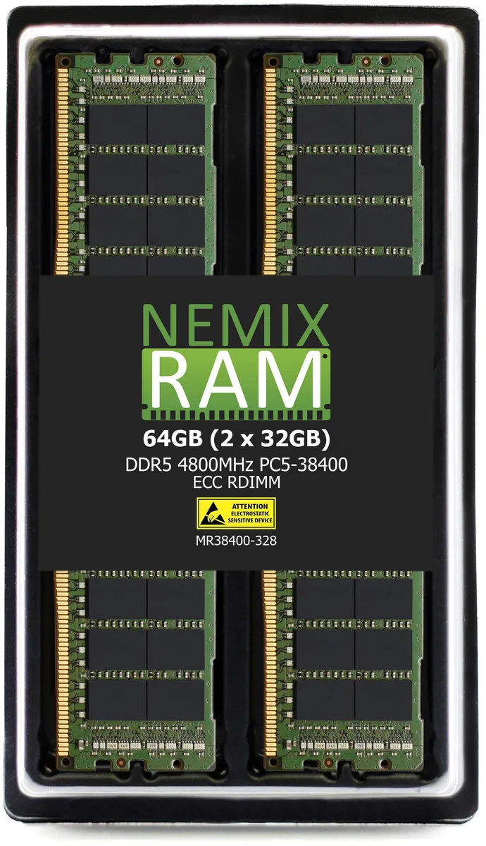 NEMIX RAM NEMIX RAM DDR5 4800 64GB (2x32GB) ECC Registered RDIMM Supermicro H13SSL-N memory upgrade — product photo