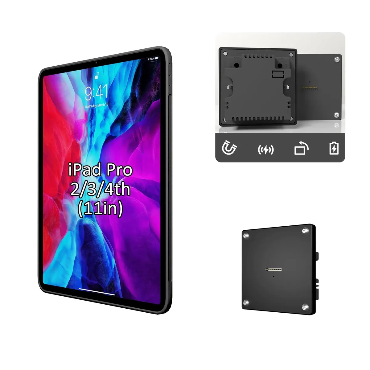 Zilvex Zilvex Magnetic Wall Mount Charging Dock 11in 15W AC-Powered — product photo